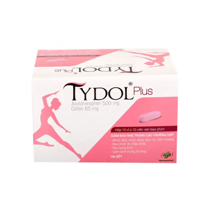 Viên nén Tydol Plus chỉ định giảm đau nhẹ, hạ sốt (10 vỉ x 10 viên)